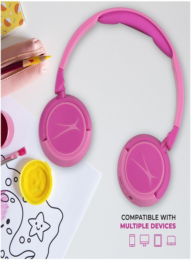 Altec Lansing Kid Safe 2-in-1 Wireless Bluetooth Headphones - Crystal Clear Sound, Safe Volume Limiting, Foldable Design - Enjoy Audio and Protect Your Child's Hearing (Princess Pink) - Image 5